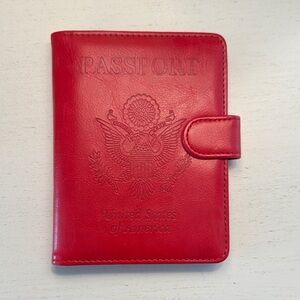 Red Passport Travel Wallet with RFID Protection